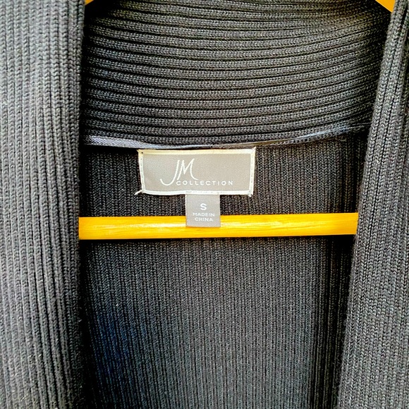 JM Collection black shawl collar knit sweater - Picture 5 of 5